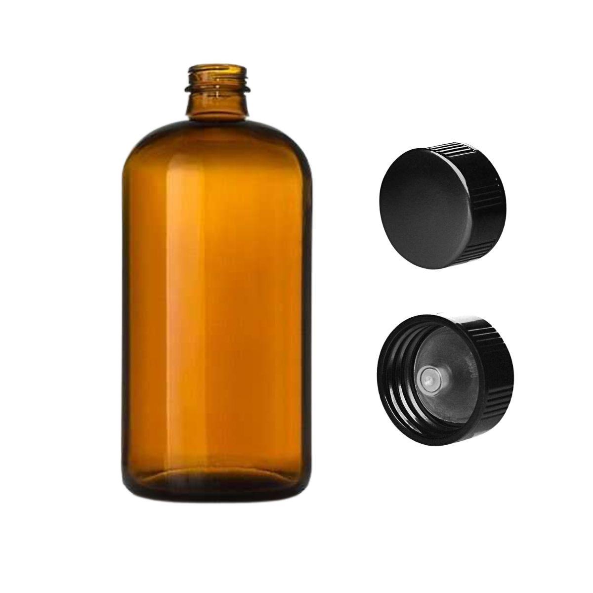 32 oz Amber Glass Bottle with Lid